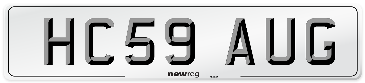 HC59 AUG Number Plate from New Reg